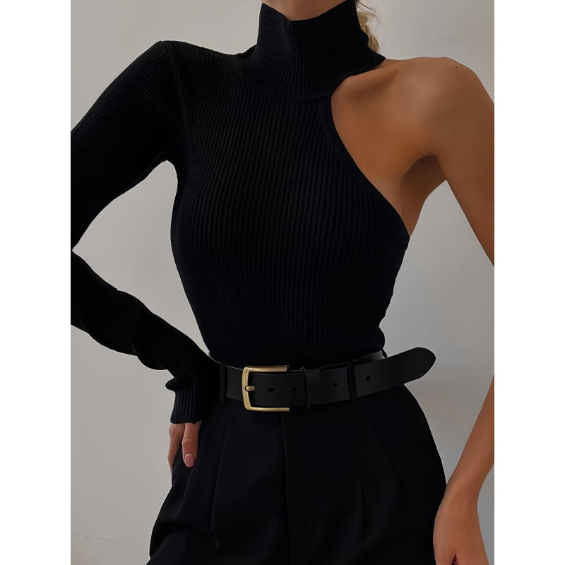 Winter Clothing Women'S - Body de punto acanalado asimétrico de