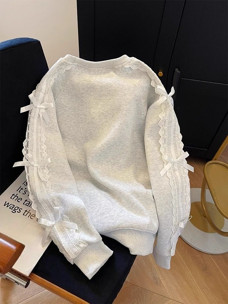 Winter Clothing Essential - Sudaderas con perlas y cuello redondo