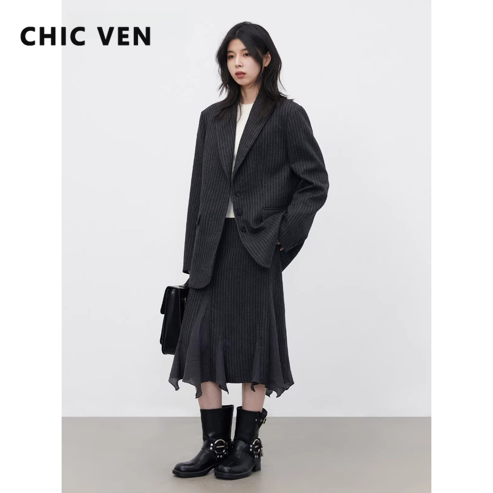 Conjunto de Falda y Chaqueta d - Wool Blend Coat reseña y precio
