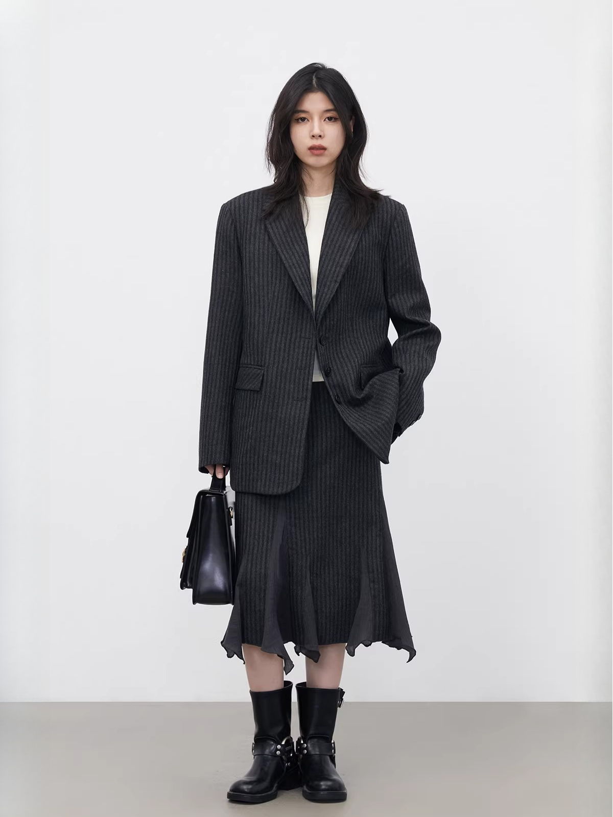 Conjunto de Falda y Chaqueta d - Wool Blend Coat reseña y precio