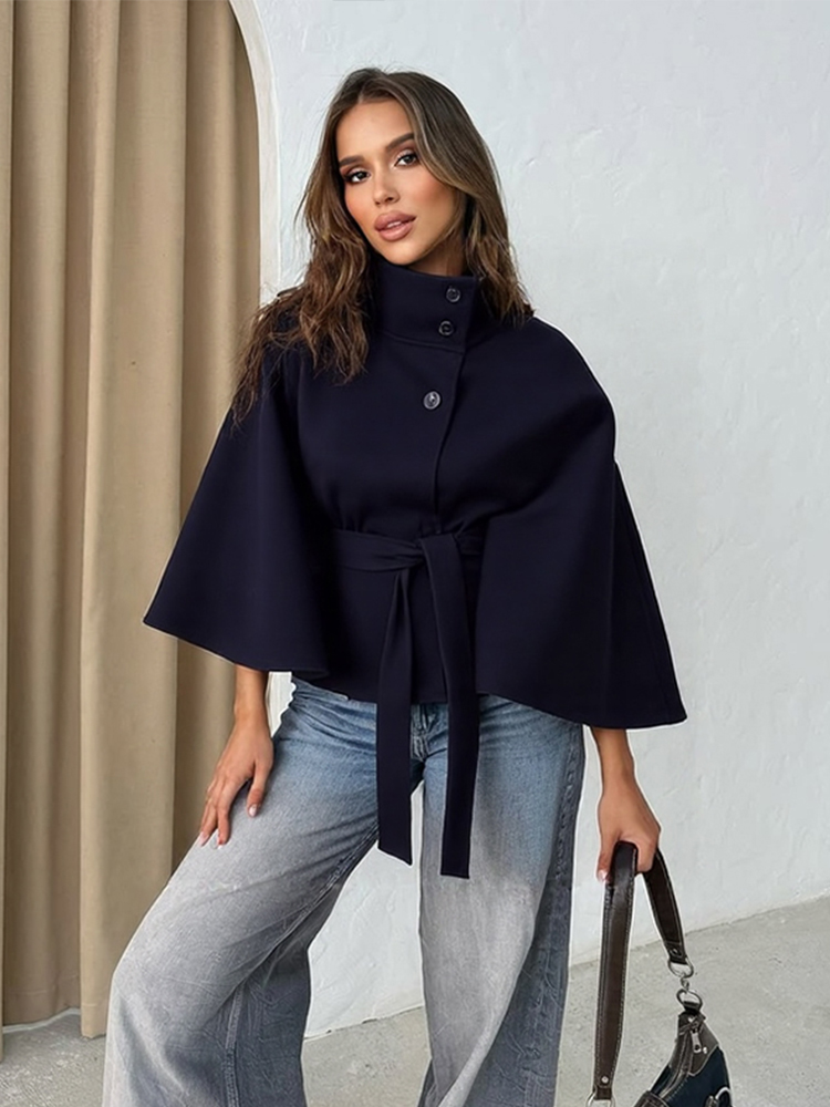 Elegante Abrigo Corto de Mezcl - Wool Blend Coat reseña y precio