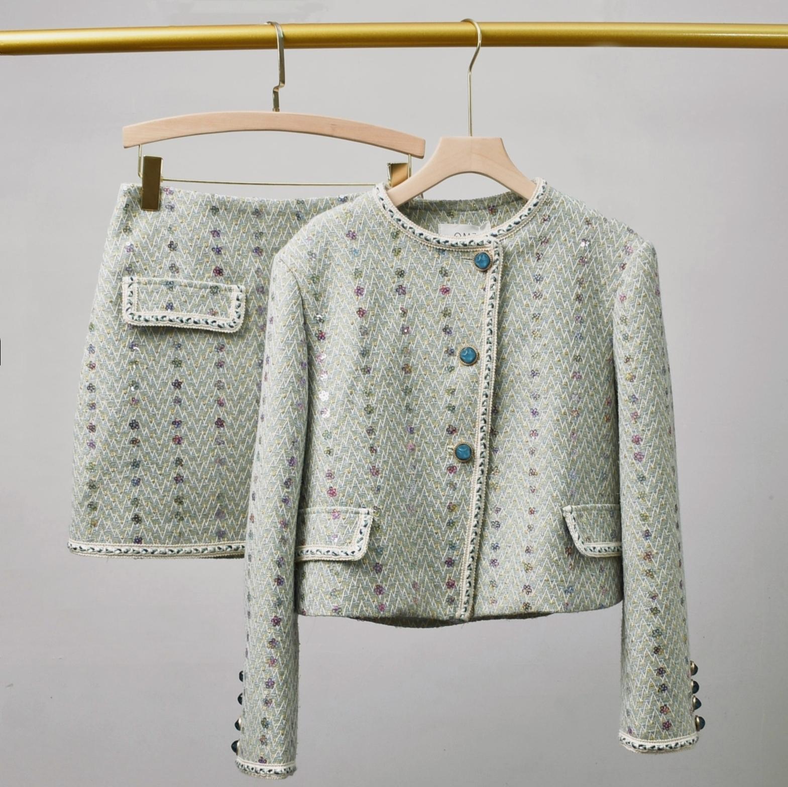 Traje elegante de Tweed de luj - Winter Clothing Matching reseña y precio