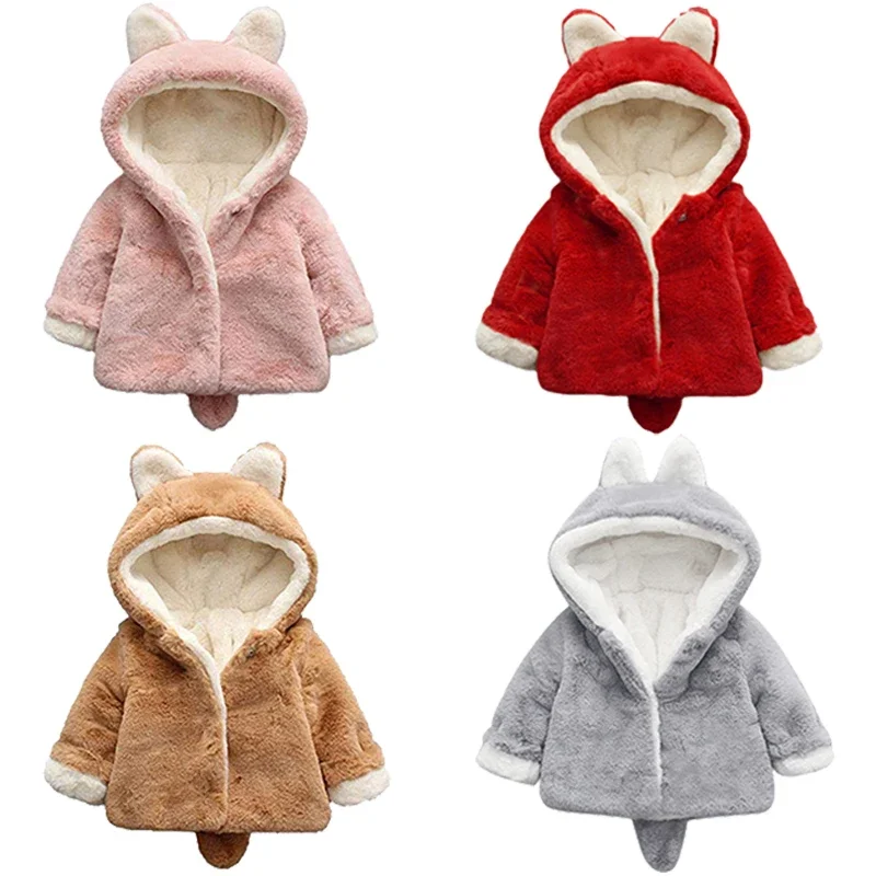 Chaqueta de felpa con orejas d - Winter Clothing For Baby Girl reseña y precio
