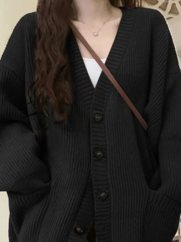 Cárdigan holgado de manga larg - Wool Blend Coat reseña y precio